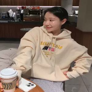 뉴욕플래그 오버핏 양기모 후드 (3color)