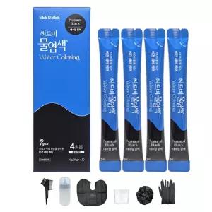 씨드비 프리미엄 물염색 시즌2 내추럴블랙 10g 4포 도구포함/씨드비물염색