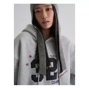 에잇세컨즈 그래픽 플레이 후드 티셔츠 그레이 (125Y41MQ93)