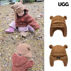 어그 UGG 키즈 테디베어 플러프 트래퍼 아동 겨울 방한 곰돌이 털모자 101500-CHE