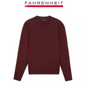 ()와인색 모크넥 롱 슬리브 캐시미어 니트