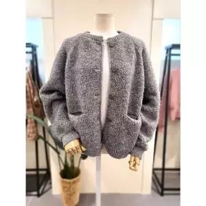 [대구백화점] [미스칸트]뽀글 포켓 니트 가디건 그레이(KECDPC06GR)