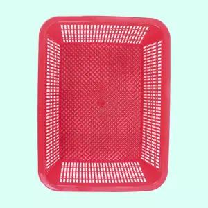 PW 플라스틱 소쿠리 특대형 바구니 사각채반 낮은 빨간 5호