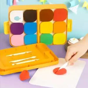 리틀호안미로 캡슐클레이 12색 고무찰흙 촉감놀이 미술재료 유아 점토 손에 묻지않는 클래이