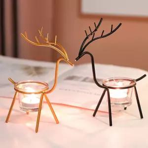 사슴 디자인 캔들 홀더 티라이트 무드 조명 촛대 인테리어 유리 받침
