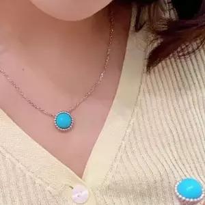 터키석 목걸이 터콰이즈 탄생석 펜던트 원석 청록색