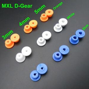 5피스 16T D 자형 MXL 메인 샤프호환트 기어 플라스틱 POM 치아 T = 조리개 3MM 4MM 5MM 축 오렌지 화이트