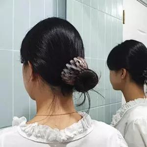 [하프클럽/셀러허브_여성트랜드패션]올림 만두핀 똥 그레이블랙 머리 집게