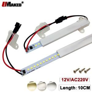 2Pc AC220V 12V LED PCB 바 빛 4W 10CM SMD2835 PVC 커버와 엄밀한 스트립 에너지 절약 형광 쇼케이스 디스