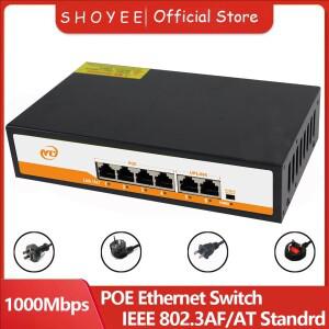 IP 카메라NVR용 802.3afat 업링크 비관리형 플매트 카펫 러그 앤 플레이용 새 6포트 기가비트 POE RJ45 이