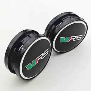 자동차휠캡 4개 60mm 자동차 휠 센터 허브 캡 림 커버 VRS 로고 엠블럼 스티커 스코다 옥타비아 파비아 카