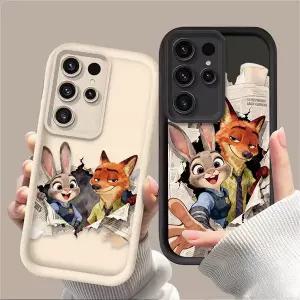 사랑스러운 주토피아 주디 닉 케이스 삼성 호환 갤럭시 S24 S23 S25 울트라 S22 S21 플러스 FE A56 A36 A26