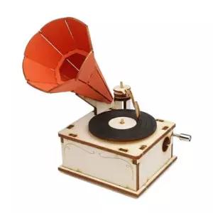 DIY 수동 축음기 오르골 만들기 클래식 음악 장식품 (WFJ4PMM)