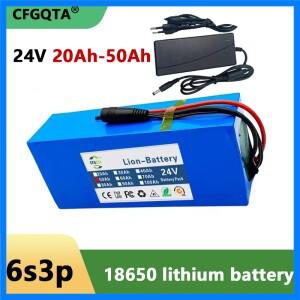 24V 20Ah-50Ah 6s3p 18650 리튬 배터리 24V 50000mAh 리튬이온 배터리 팩+충전기
