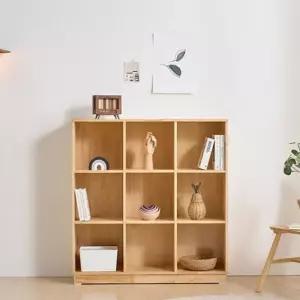 벽책장 책장선반 거실서재 고무나무 3단 9칸 9688