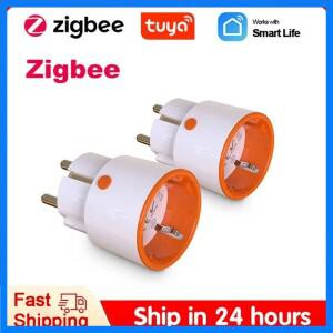 Tuya Zigbee 전원 플러그 EU 스마트 홈 플러그 앱 및 음성 제어 에너지 모니터링 어린이 잠금 일정 타이머