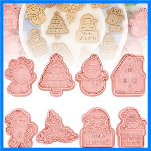 크리스마스 쿠키 커터 3D 크리스마스 휴일 쿠키 몰드 산타/크리스마스 트리/집/사슴 모양 크리스마스 파티