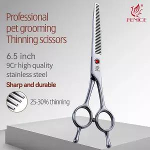 애견미용가위 커브  페니체 801YJ 프로페셔널 6.5인치 애완견 미용 날카로운 칼날 숱가위 애완동물 미용사