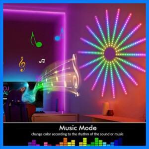 5V RGB 불꽃놀이 스트립 라이트 LED 블루투스 24키 리모컨 USB WS2812 색상 변경 스마트 램프 음악 동기화