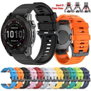 Garmin Fenix 6 6X Pro 7X 7 8 E 5X 5 Plus Epix Gen 2 Forerunner 955 965 Tactix 호환 퀵핏 22mm 실리콘