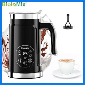업그레이드된 LED 디스플레이 터치 스크린을 갖춘 BioloMix 5-in-1 우유 거품기 - 커피 라떼용 뜨겁고 차가