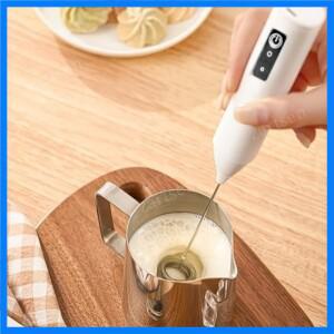 미니 우유 거품기 USB 충전식 3단 속도 거품 메이커 커피 거품기 믹서 전동 핸들 블렌더 계란 거품기 핫 쿠