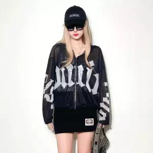 줌바댄스복 웨어 탑 형광 에어로빅복 시스루 상의