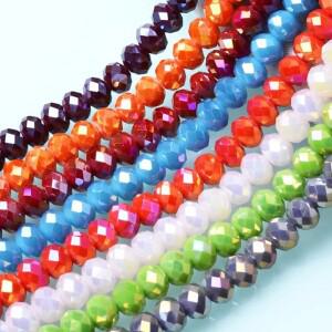 4mm 6mm 8mm 라운드 1 가닥 공 크리스탈 유리  스페이서면 처리 된 비즈 DIY  보석 바느질 액세서리