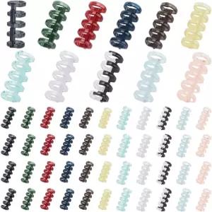 WEBEDY 55개 루즈 바인더 11가지 색상 5링 플라스틱 스냅 스플릿 링 스크랩북 사진 앨범 노트북 DIY 여행