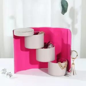 3단 액세서리 수납함 귀걸이 반지 목걸이 정리 보관함 (WFJ5XSO)