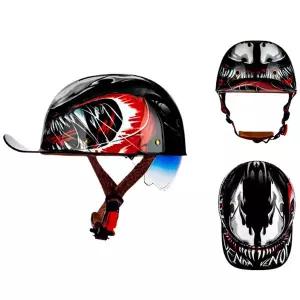 바이크 오토바이 반모헬맷 헬멧 야구 모자 반 얼굴 Capacete De Moto 선글라스 스쿠터 사이클링 DOT 승인