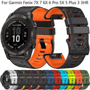 시계악세사리 Garmin Fenix 7X 7 6X 6 Pro 5X Plus 3HR 955 945 시계 스트랩 팔찌 Epix Gen 2 MK2i Tactix 실리콘 밴드 26mm 22mm