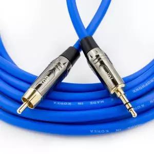 [마하링크]HDTOP 국산 메탈 RCA TO 3.5 스테레오 케이블 블루 1M HT-TP4101