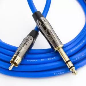[HDTOP] 국산 메탈 RCA TO 5.5 스테레오 케이블 블루 15M HT-TP4137