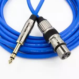 [HDTOP] 국산 메탈 5.5스테레오 XLR암 마이크케이블 블루 50M HT-TP3853