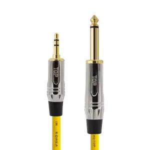 [HDTOP] 국산 메탈 3.5 스테레오 5.5 모노 케이블 옐로우 50M HT-TP4705