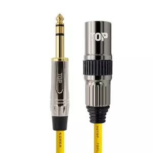 [HDTOP] 국산 메탈 5.5스테레오 XLR수 마이크케이블 옐로우 10M HT-TP4844