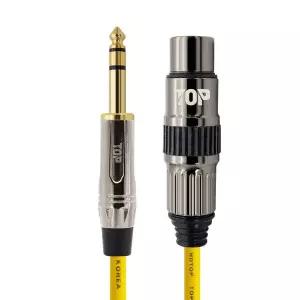 [HDTOP] 국산 메탈 5.5스테레오 XLR암 마이크케이블 옐로우 0.5M HT-TP4822