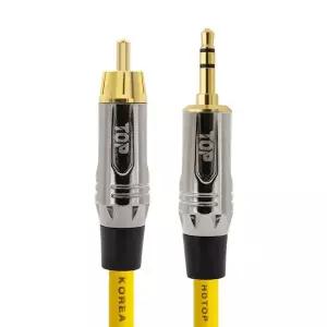 [HDTOP] 국산 메탈 RCA TO 3.5 스테레오 케이블 옐로우 30M HT-TP5093