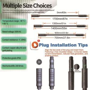 줄렛 전기 자전거 휠 허브 모터 케이블 연장선 9핀 변환선 방수 커넥터 부품