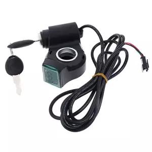 전기 자전거 전동  전자 전원 스위치 잠금 디스플레이 엄지 스로틀 키 12V-84V 스쿠터 핸들 바 점화 장치