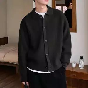 [모로엠]하찌 패턴 카라넥 남성 긴팔 가디건 DMS-CA-Q4263008