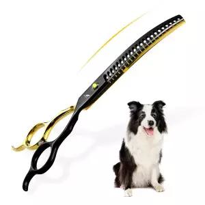 애견미용가위 커브 일본산 스테인리스 6.5인치 애완동물 미용 가위 곡선형 청커 미용사용 벤딩 다운 숱가위