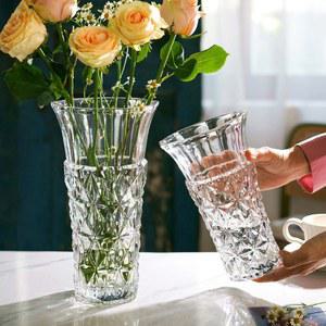 거실 투명색 킹스 북유럽 럭셔리 투명 인테리어 크리스탈 꽃병 트럼펫 유리 장식