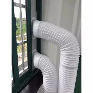 듀얼덕트 이동식 에어컨 흰색 개조 밀봉판 미닫이창 배기관 연결