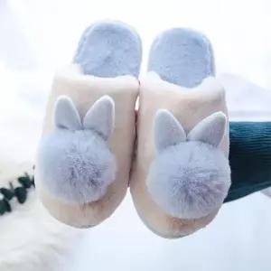 여성 블루 래빗 털실내화 토끼 털실내화 털신 W4D9611