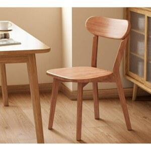 클래식 뽀글이 비 주방 인테리어 월넛 오크 무첨가 인조가죽 없는 곡선 카페 식탁의자 목재 1 18 원목색