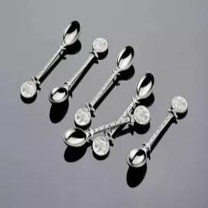 라모다홈 핸드메이드 터키산 오스만 스푼 선물세트 차 커피 설탕 계량기 시그니처 실버 컬러 금속 티스푼