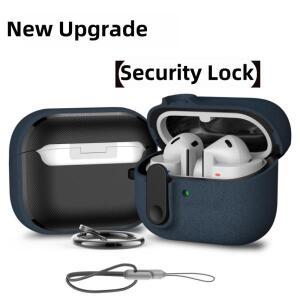 삼성 갤럭시 버즈 3 /3Pro 보안 락 케이스 3용 끈이 포함 보호 커버(플러프 블루)