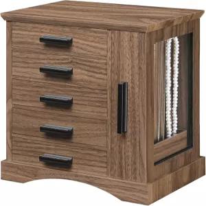 여성 후브로 주얼리 박스 아크 모양 바닥의 정리함 나무 측면 투명 창 수직 수납 귀걸이 목걸이 팔찌 반지